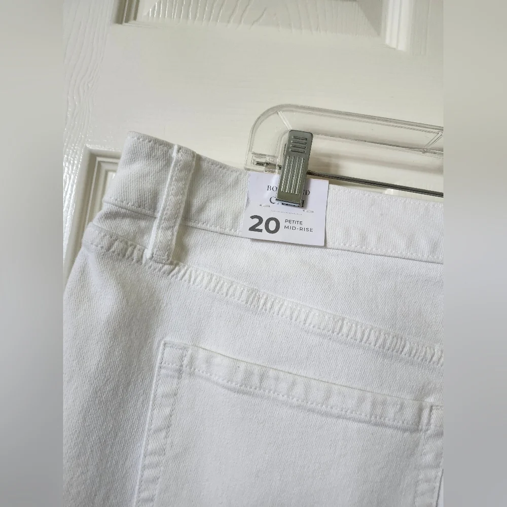 Lane Bryant Mid Rise White Ankle Cropped Jeans 20 Petite